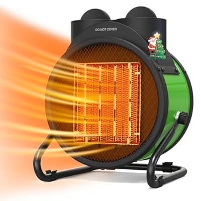 Buyplus Outdoor Heater, 1500W Portable Patio Heater with 90°Adjustable Angle, Overheat Protection & 2S Fast Heating, Electric Greenhouse Heater for Patio, Garage, Greenhouse, Indoor Outdoor, Green