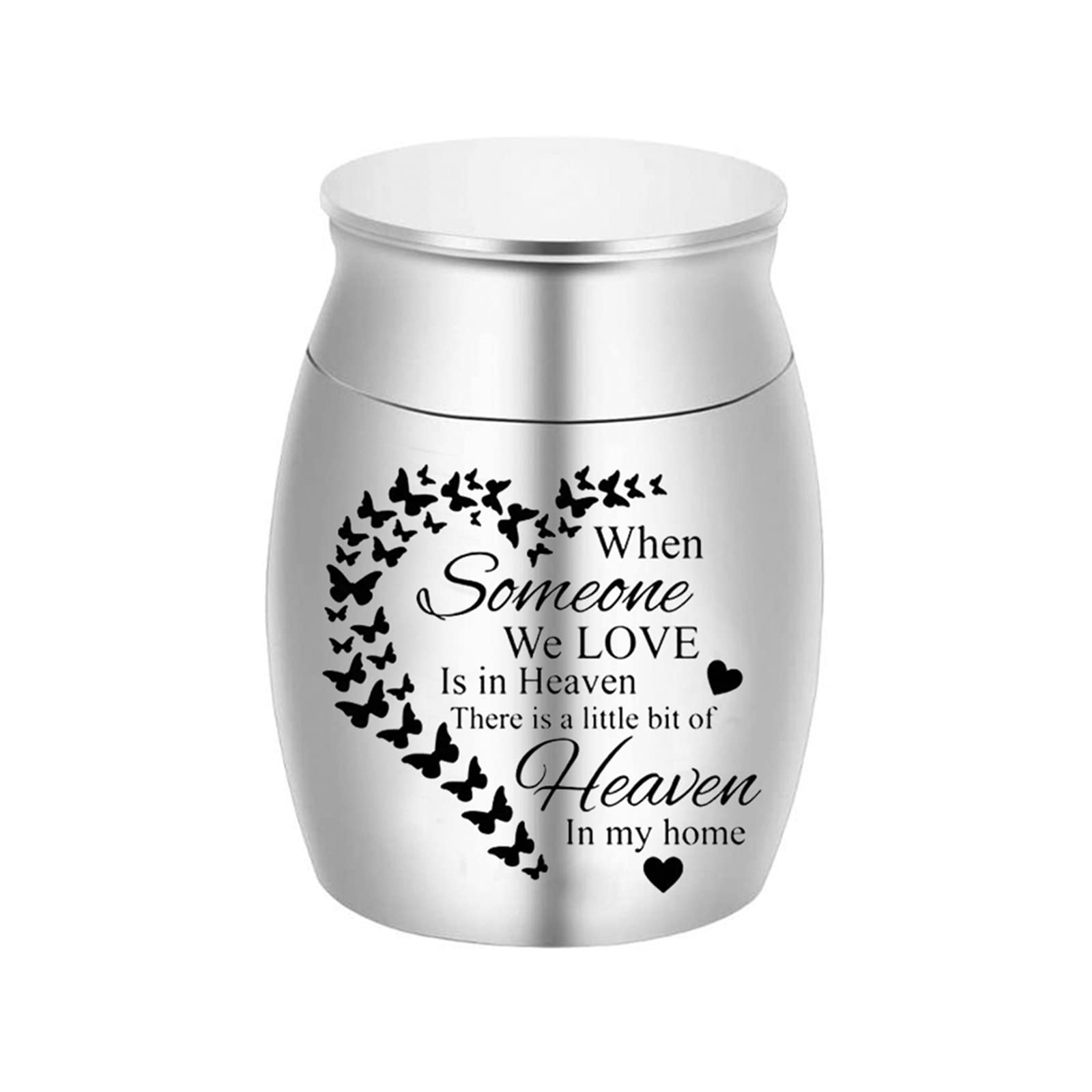 Nalami Small Urns for Human Ashes Mini Keepsake Urns for Ashes Stainless Steel Memorial Ashes Holder for Men and Women (Heaven-S)