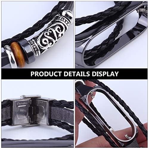 jojofuny Metal Bead Bracelet Retro Design Compatible Replacement Wristband for and Unisex for Casual Outings and Gifting Black3
