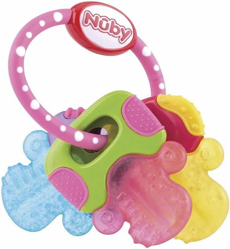Nuby Teething Blankie Characters May Vary, Red/Yellow