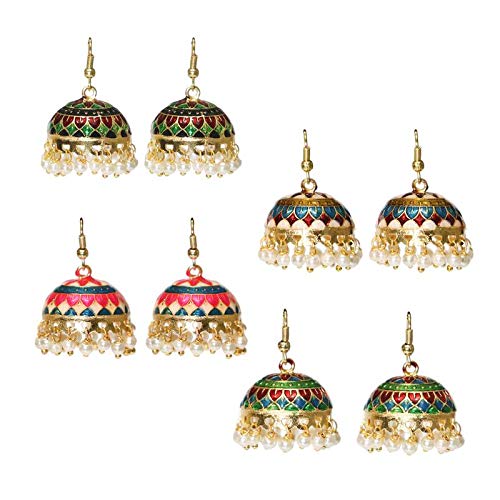Adorn Multicolor Meena Work Jhumki Earrings Combo for Womens JMC01 (B07XTK9Q84) Amazon Price History, Amazon Price Tracker