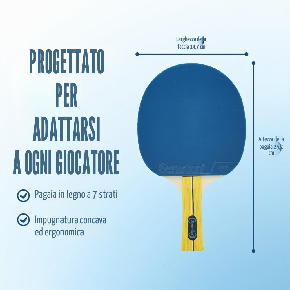 Senston Set di racchette da ping pong (4 racchette) – Opzioni colorate per competizioni casuali e divertimento in famiglia | Il set da ping pong perfetto per ragazzi e adulti