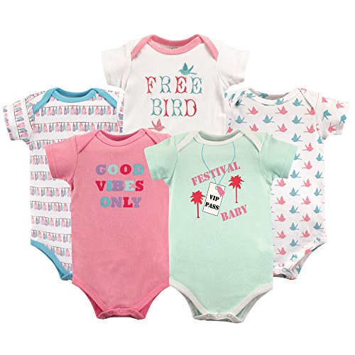 Image of Luvable Friends Baby Unisex Long Sleeve Bodysuits, 5-Pack