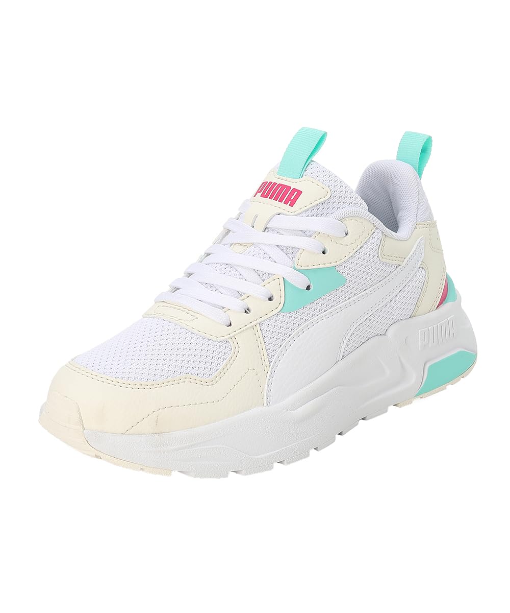 Puma Unisex-Kid Trinity Lite Junior Pristine-White-Mint Sneaker - 4UK (39144304) (B0BQBXYQXF) Amazon Price History, Amazon Price Tracker
