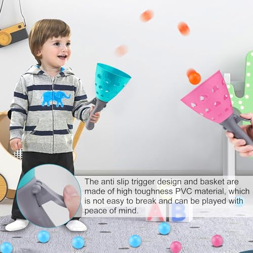 LIVESTN Fangballspiel, Fangbecher Ballspiel mit 2 Fangbechern und 10 Bällen, Fang den Ball Wurfspiel, Outdoor Spiele für Kinder, Für Garten, Park oder Strand, Outdoor Fun Party Game Spielzeug (B)