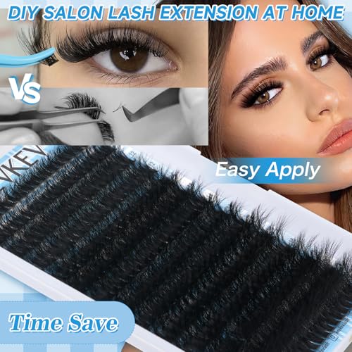 KEVKEV Lash Extension Kit 280pcs Volume Lash Clusters 100D Lash Clusters Kit 10-18mm Individual Lashes Kit With Lash Bond And Seal,Lash Tweezers Thick Lash Extension Kit DIY At Home(0.05D,100DD)