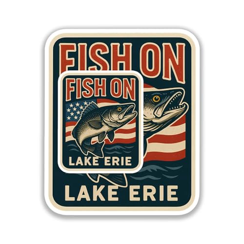Patriotic Lake Erie Decal Sticker, Tacklebox, Car Decal. Get Two