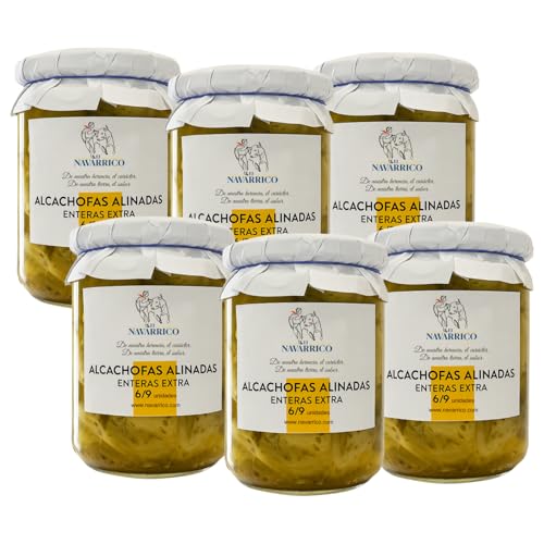 El Navarrico - Alcachofas Enteras Limpias | Agricultura Tradicional | Natural y Fresca (Pack de 6 botes (410gr))