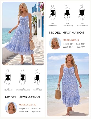 Image of GRACE KARIN Womens Maxi Floral Sundresses Summer Beach Boho Dress Spaghetti Strap Dresses Casual Fashion Clothes with Pockets