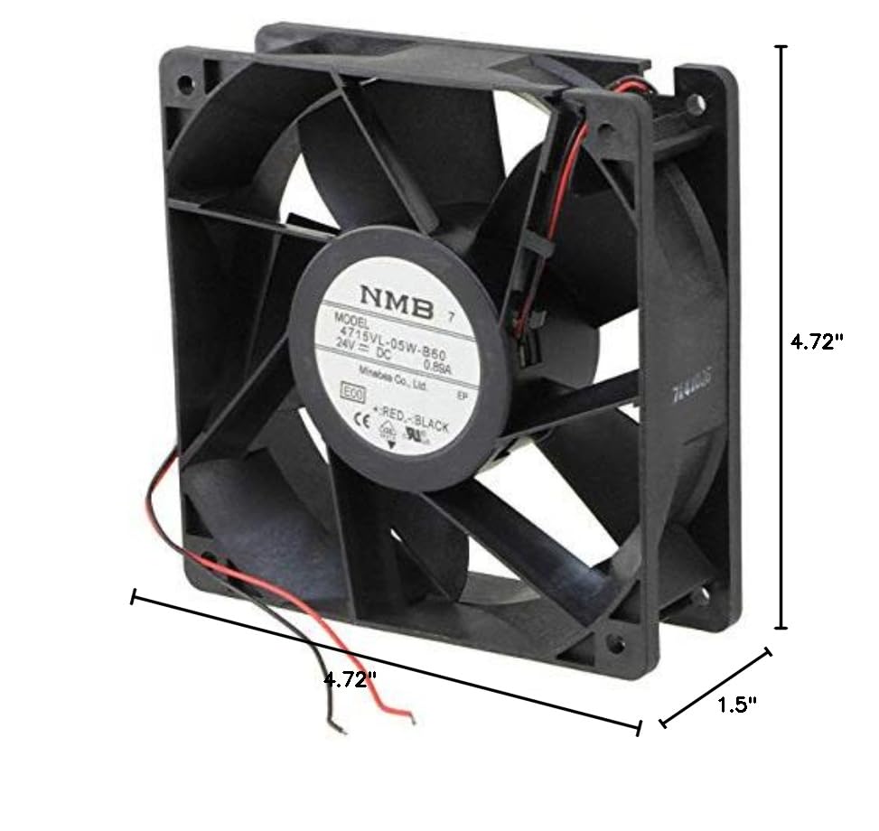 4715VL-05W-B60-E00, DC Fan Axial Ball Bearing 24V 18V to 27.6V 189.9CFM 59.5dB 120 X 120 X 38mm