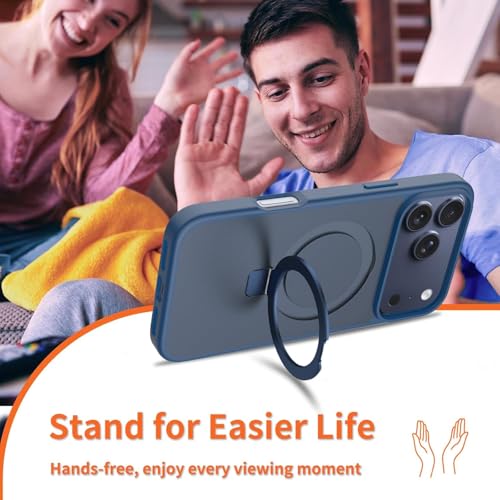 Image of iPhone 17 Pro Magsafe Stand Case | Matte Design & 360 Protection | Military-Grade Apple iPhone 17 Pro Cover | Ultra Premium - Blue