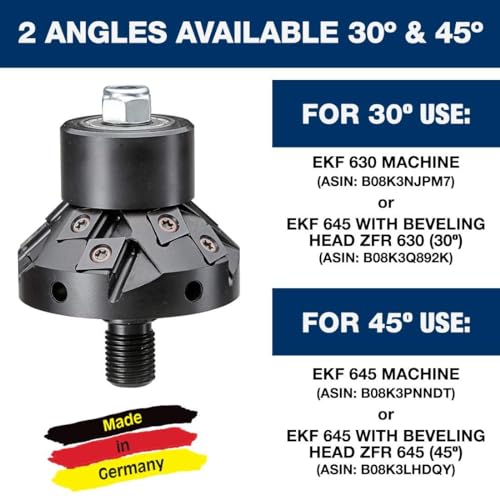 Image of C.S. Unitec ZFR 630 30 Degree Milling Head for Use with EKF 630 and EKF 645 Power Chamfering Tool /Beveling Machine Chamfer Up to 9 /16 inch inch Bevel Width - Made in Germany inch