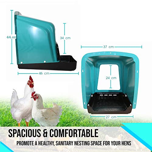 Tossca Nesting Boxes for Chicken Coop | Roll Away Hen House for Laying Eggs | Durable Plastic Chick Brooder Box with Perch & Pull Out Egg Tray for Poultry Farm | Chicken Coop Accessories (Pack of 10) by Tossca - Image 8