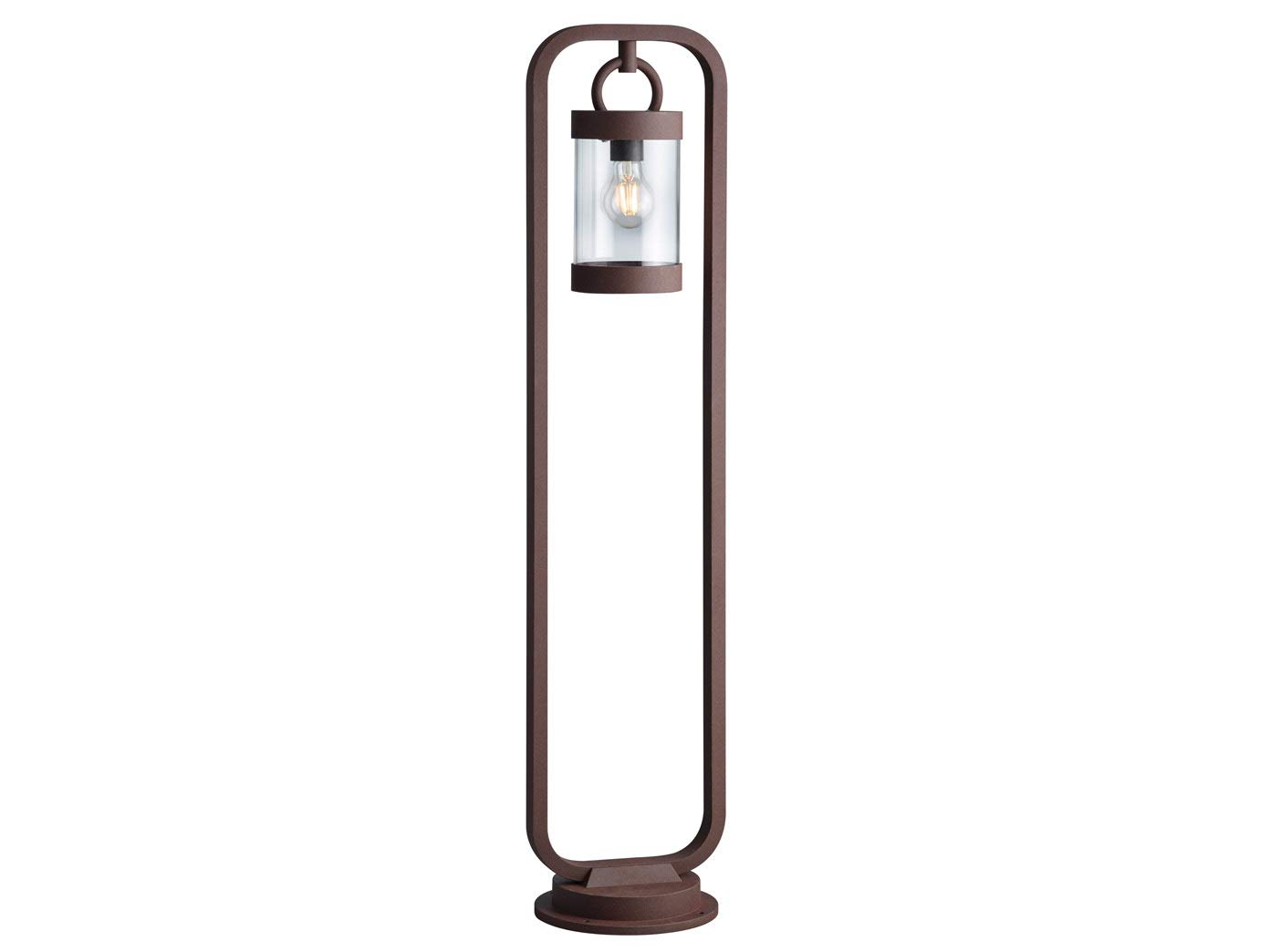 Trio Leuchten Sambesi 404160124 Lampadaire d'extérieur, en fonte d'aluminium, couleur : rouille et acrylique transparent, avec culot :1 x E27