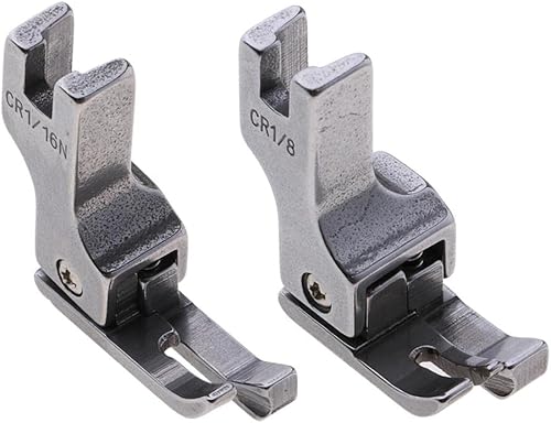 2 piezas 1/8 1/16 derecha compensación prensatelas para máquina de coser industrial cantante