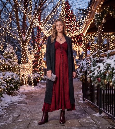 Image of Sakkas Allie Stonewashed Embroidered Adjustable Spaghetti Straps Long Dress