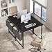 OLIXIS Computer Desk 31 Inch Home Office Desks for Small Spaces, Gaming Writing Study Work Table with Storage Bag for Bedroom, Black