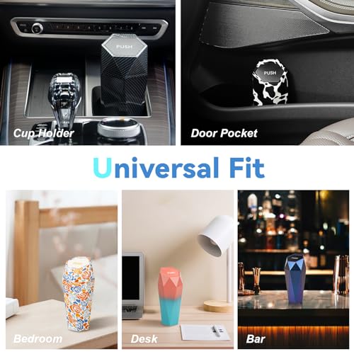 Image of SINSEN Trash Can for Car, Small Garbage Bin with Lid, Tarsh Cans for Cup Holder Home, Diamond Dustbin, Leakproof