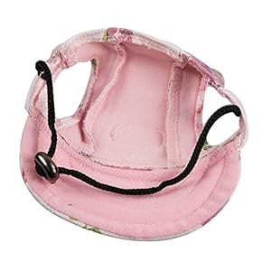   Dog-HatDog-Sunscreen-Hat-Baseball-Cap-Outdoor-Sports-Hat-with-Ear-Holes-Chin-Strap-Adjustable-Hat-for-Small-and-Medium-Dog-Large-DogsFlowerL