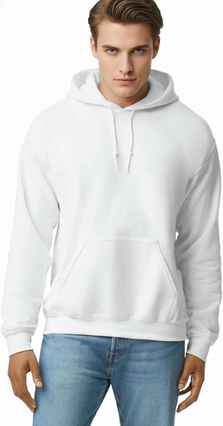 Unisex White Hooded Sweatshirt | Premium Cotton Fleece Hoodie | Casual Pullover with Adjustable Hood & Kangaroo Pocket | Soft, Warm & Stylish Winter Wear-image-20