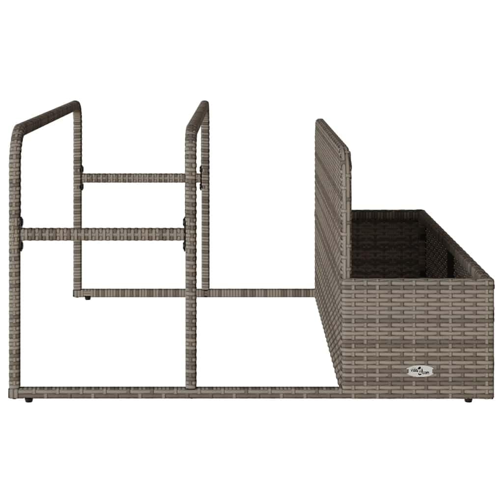 vidaXL Pool Aufbewahrungsbehälter Grau 110x100x57 cm Poly Rattan, Pool-Aufbewahrungskorb, Pool-Spielzeugkorb, Aufbewahrungsbox für Pool