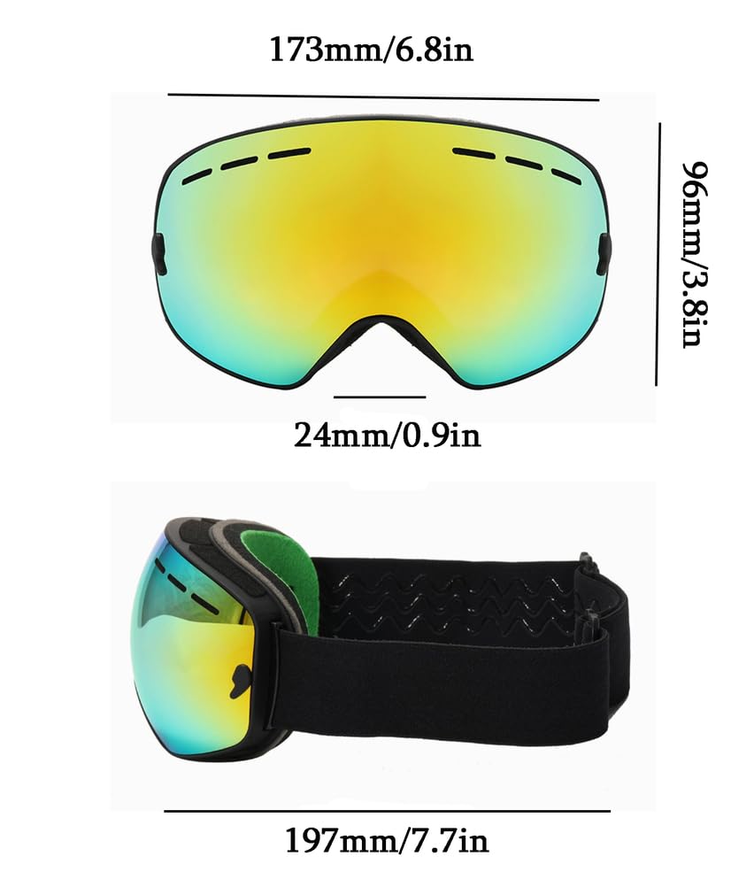 Lunettes De Ski pour Hommes Et Femmes Lunettes Sphériques pour La Neige en Hiver Lunettes De Snowboard pour Adultes Sports De Plein Air
