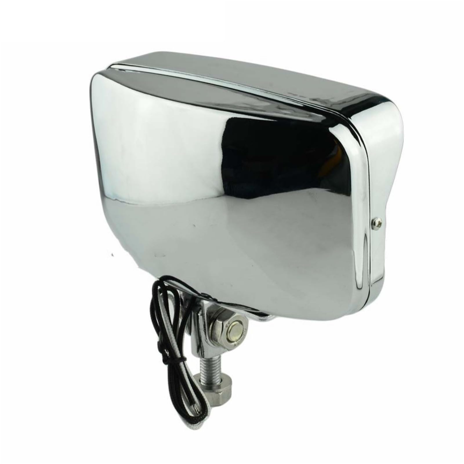 moto fari Faro anteriore quadrato H3 per moto con faro universale adatto per Harley Chopper Dyna per Suzuki per Kawasaki(Black Clear Lens)
