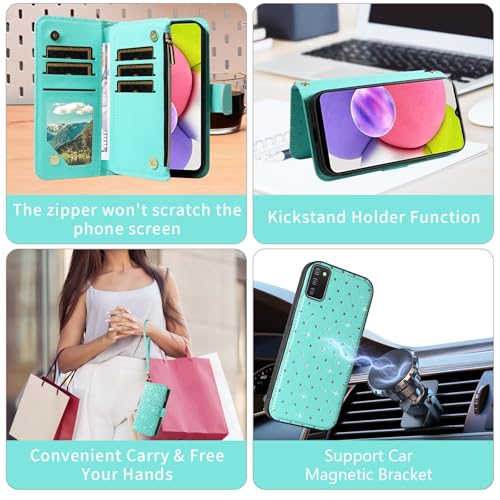 Coque Samsung Galaxy A03S antichoc Asuwish robuste bleu sarcelle - 4
