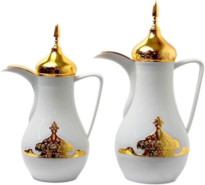 Turco persa iraní Aladdin estilo lámpara árabe Oriente Medio café té agua fría caliente (juego de dos) Frascos de vacío Hervidor de vidrio liner