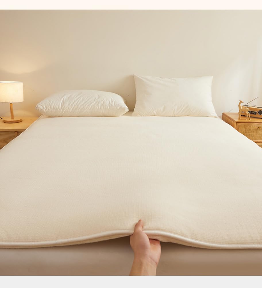 Futon - Materassino da viaggio con imbottitura in cotone, pieghevole, spesso e caldo, portatile, per campeggio, viaggi, imbottito, 90 x 200 cm