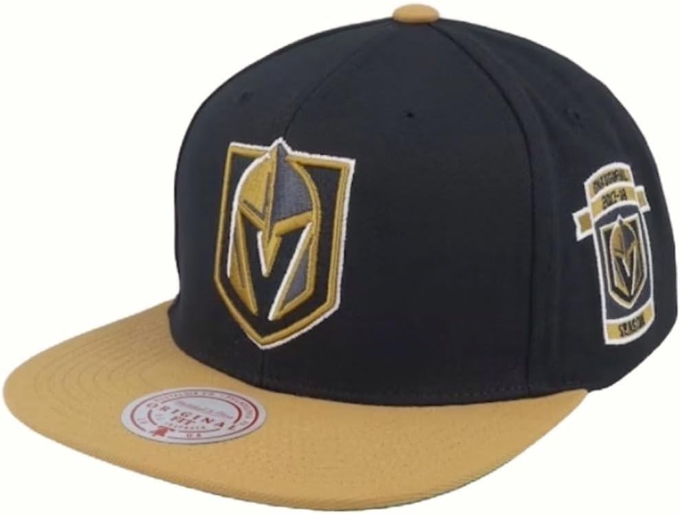 Mitchell & Ness Vegas Golden Knights 2 Tone Side Patch Snapback Hat Cap - Image 6
