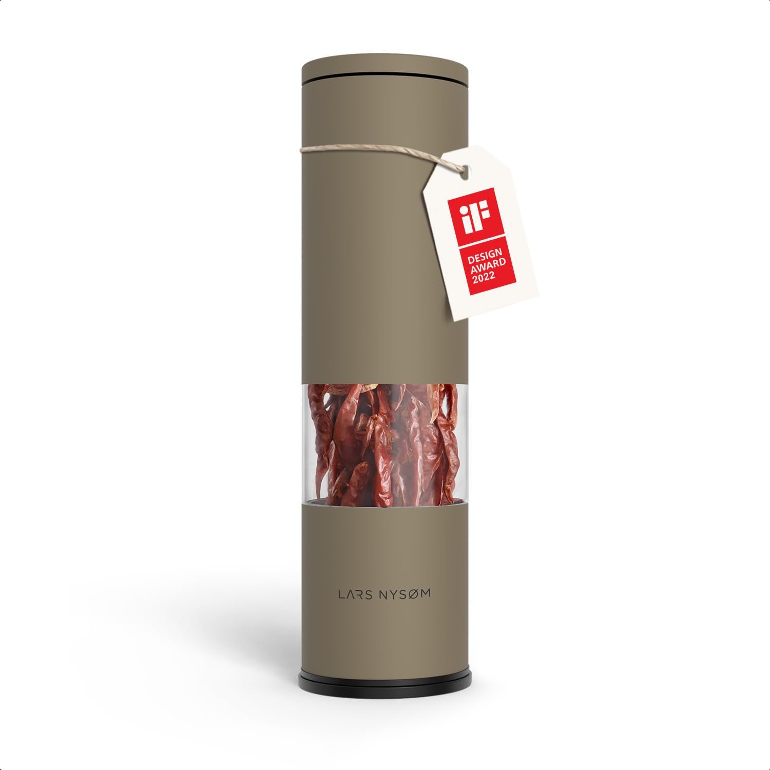 LARS NYSØM Chilimühle mit Edelstahl Schneideblatt I Premium Chili Cutter I Designer Gewürzmühle (Taupe Brown)