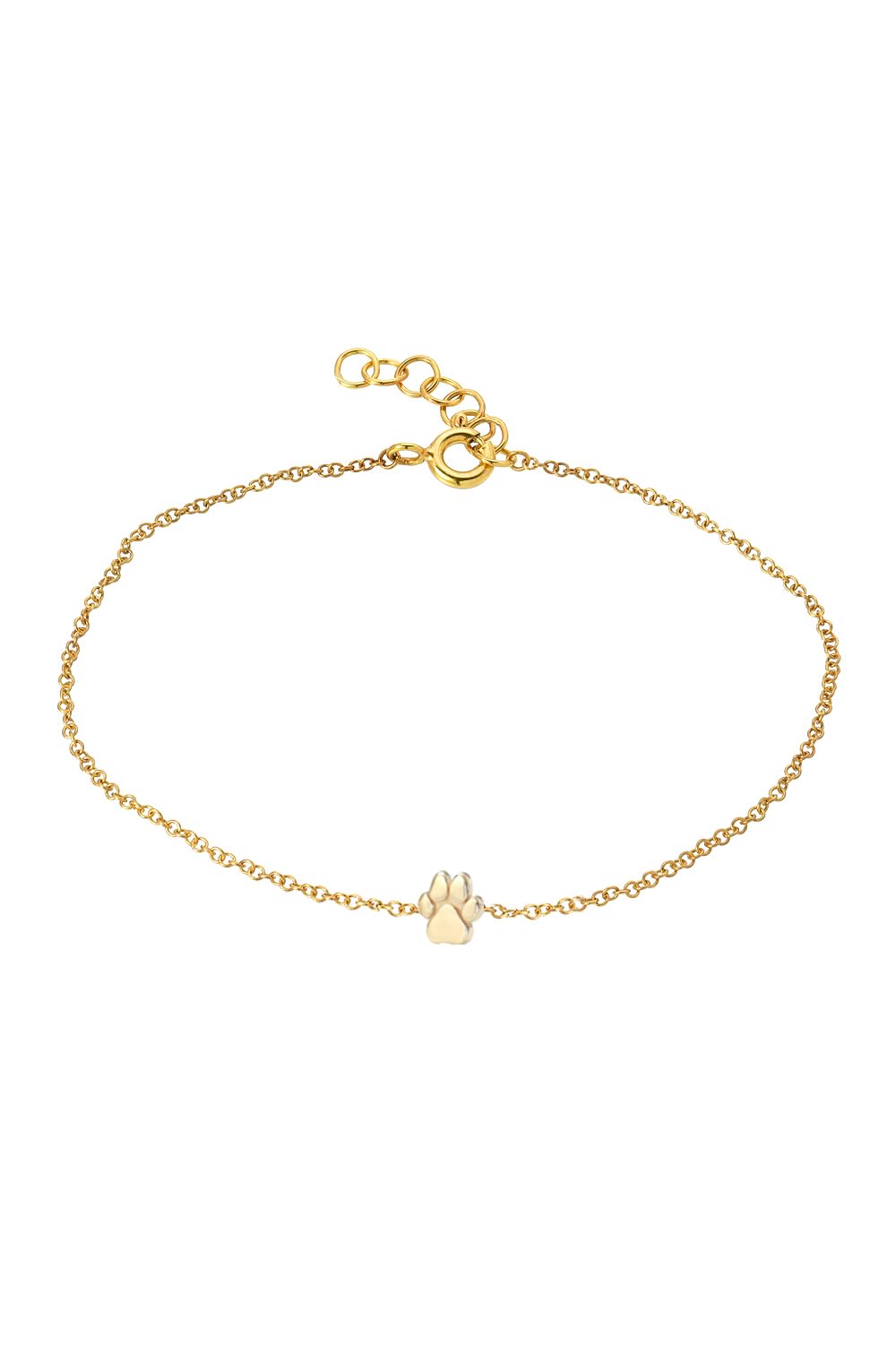 Zoe Lev Jewelry 14K Gold Tiny Paw Bracelet, 5mm