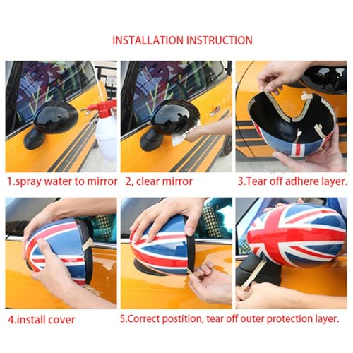 Coque de rétroviseur Mini Cooper jaune pour remplacer une pièce rayée - 6