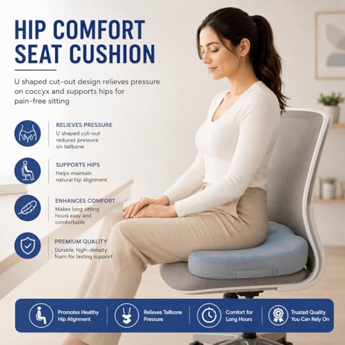 Image of Wonder Care Orthopedic Coccyx Cusion | High Density Memory Foam for Back Pain, Sciatica, Tailbone Relief | 2 Years Warranty (Velvet Cover, 70Kg)
