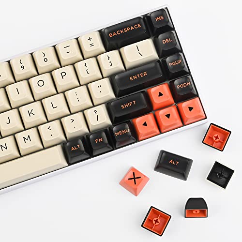 Image of Fogruaden PBT Keycaps Set, SA Profile Custom Keycap for Mechanical Keyboard Keycaps(SA Carbon)