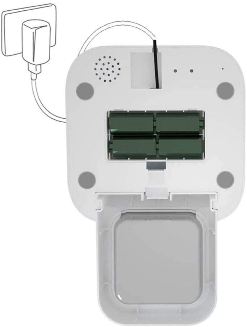 4L Pet Dispenser Automatico di Alimenti Timing Quantitative Display LCD Ciotola in Acciaio Inossidabile Dual Powered by Mode per Dog Cat Piccoli Animali Bianco-4L_Bianca