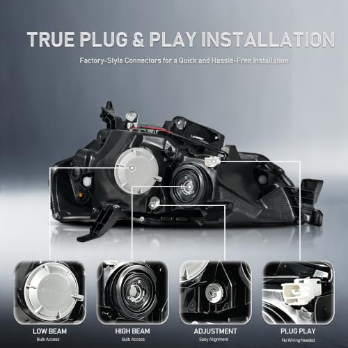Vumegege Headlight Assembly Compatible with Toyota 4Runner 2014-2024 SR5 TRD, Clear Lens Driver Passenger Side Headlamps Bulbs Not Included by Vumegege - Used condition - Image 5