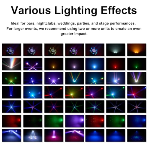 Image of Dj Lights for Parties Moving Head 6-Arm with Remote Control RGBW LED DJ Stage Lights Professional Disco Light DMX512 & Sound Activated Rotating Light for Wedding Live House KTV Bar & Club Christmas