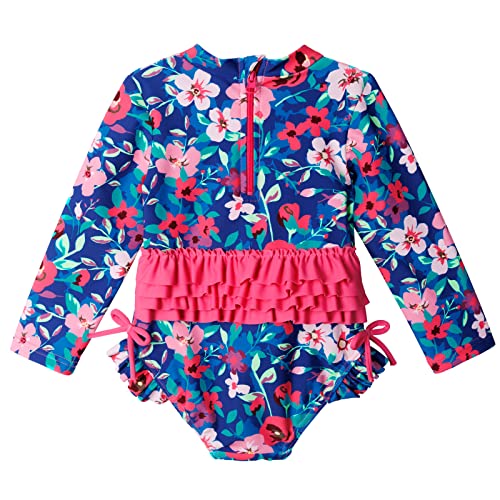 Image of XFGIRLS Baby /Toddler Girls Swimsuit Long Sleeve One-Piece Bathing Suit Rash Guard for Kids UPF 50+ Swimwear
