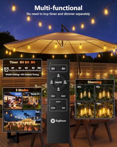 Brightown 100FT Solar String Lights Outdoor 31 2 Shatterproof LED Bulbs - image 5