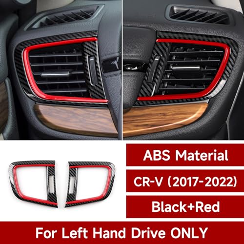 Image of Car Air Vent Outlet Cover Decals for Honda CR-V 2017 2018 2019 2020 2021 2022 Accessories CRV ABS Carbon Fiber Stickers