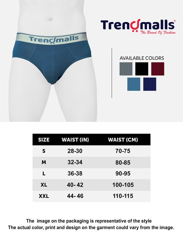 Image of TRENDMALLS Men's Birla Micromodal Regular Fit Solid Men Underwear Briefs with No Marks Waistband