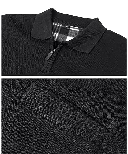 Mens Quarter-Zip Fleece Pullover Sweatshirts Casual Long Sleeve Winter Warm Sweatshirt with Pocket4