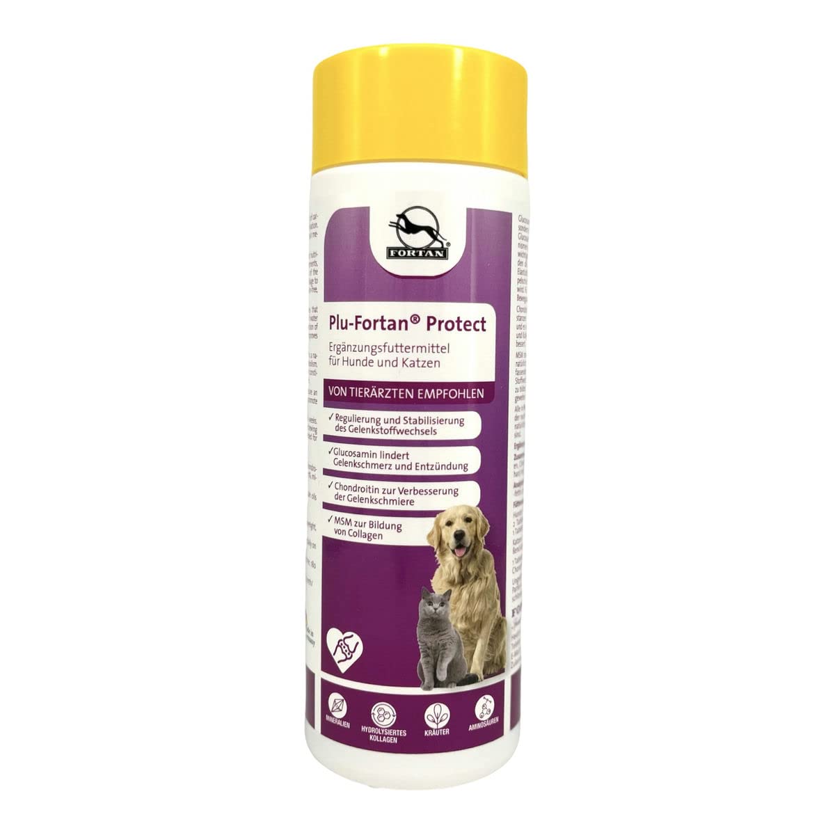 Plu-Fortan® Protect für Hunde und Katzen – Ergänzungsfuttermittel zur Unterstützung von Gelenken und Bindegewebe