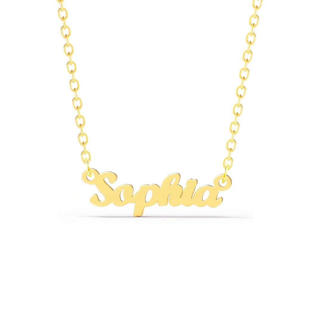 Ldurian Custom Name Necklace, Personalized Name Plate Pendant Necklace Pre Gifts, Charm Pre-made Jewelry for Mom Mama Birthday Anniversary