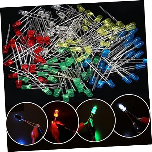 DOITOOL 200 Pcs Led Diodes Kit 3mm 5mm Assorted Colors Light Emitting Diode for Projects