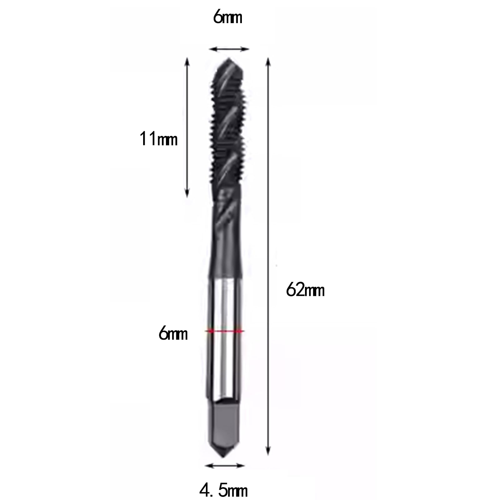 MACHSWON Machine Tap M6x1mm Metric Machine Taps High Speed Steel Screw Tapping Threading Milling Tap Machinist Repair DIY Tool Spiral Tap - Image 2