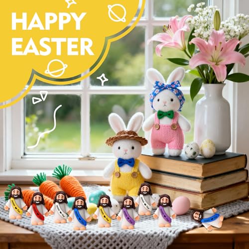 AONAT 50 Stück Mini Jesus Figuren, Mini Jesus Figur, Kleine Jesusfiguren als Dekoration, Krippenfiguren für Religiöse Aktivitäten, Taufgeschenk Füllen Von Ostereiern, Sonntagsschule und Taufgeschenke
