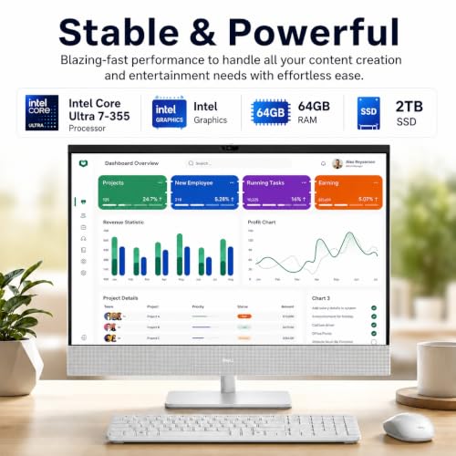 Image of Dell 24 All-in-One Desktop Computer Intel Ultra 7 355 64GB DDR5-5600MT /s